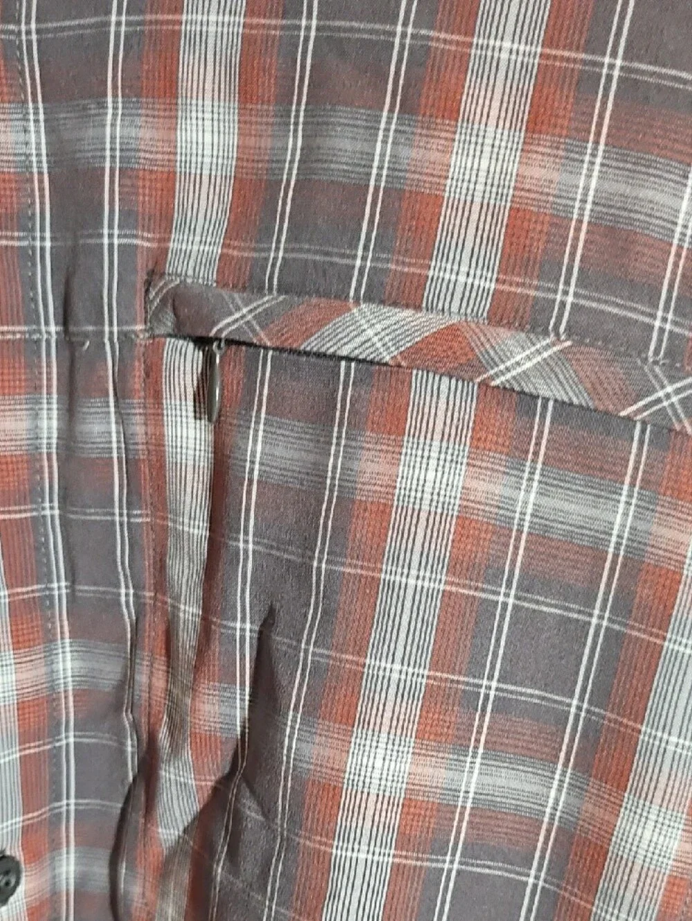 The North Face Men's Plaid Button-Down Shirt in Maroon and Gray